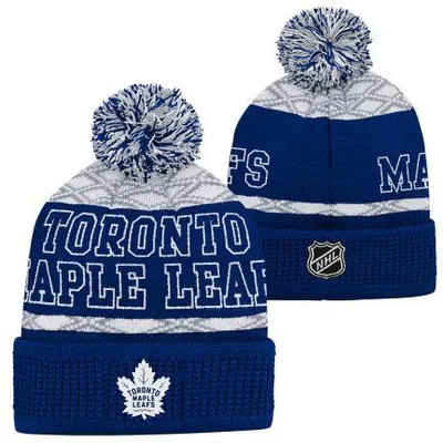 Immagine prodotto di Berretto invernale per bambini, Toronto Maple Leafs, motivo "puck", con bordo e pompon