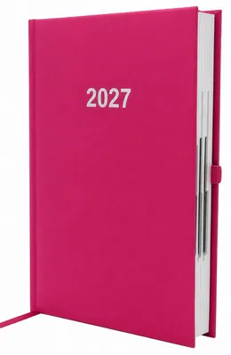 Produktbild von 2027 ADINA Buchkalender Chefplaner A5 pink 1 Tag 1 Seite auch sonntags