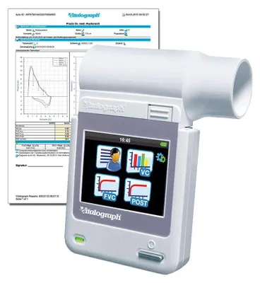 Produktbild von Vitalograph micro Hand-Spirometer mit PDF-Berichtssoftware und Softcase