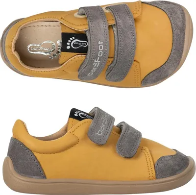 Produktbild von Lederschuhe bar3foot 3BE39/LT13 senf, hydrophobiert, Klettverschluss, Barfuß