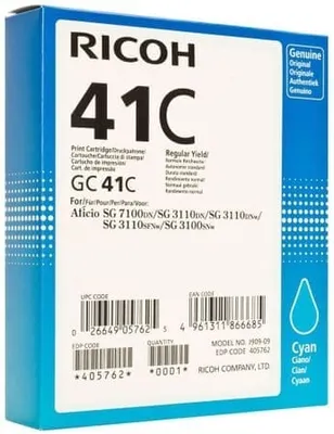Image de Cartouche Ricoh No.CG41C - 405762 (Cyan)