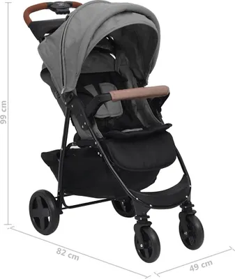 Obrázek produktu pro vidaXL Kočárek 2 v 1 Světle šedá ocel