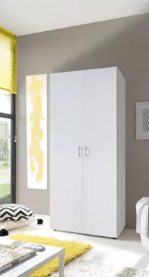 Produktbild von Kleiderschrank klein Weiß BASE 80 cm breit