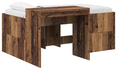 Produktbild von vidaXL Hochbett mit Schreibtisch für Kinder Altholz Holzwerkstoff