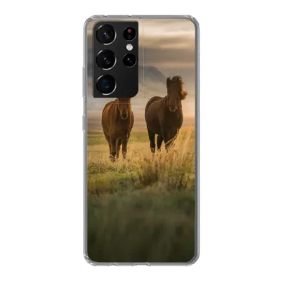 Produktbild von MuchoWow® Handyhülle Schutzhülle Hülle für Samsung Galaxy S21 Ultra Pferde - Luft - Gras Silikon Softcase Handy Hülle - Mobiltelefon