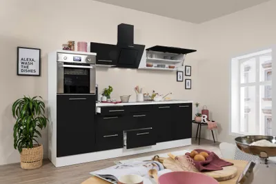 Produktbild von Küche Küchenzeile Küchenblock Weiß Schwarz Amanda 270 cm Respekta Premium