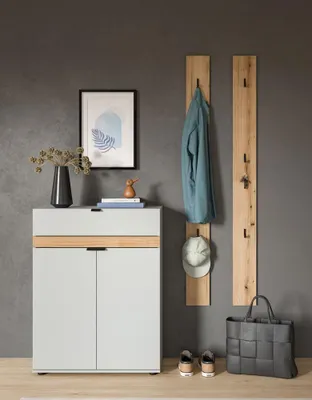 Produktbild von Garderoben-Set Naro 1 | weiß / Evoke Oak | 3-teilig