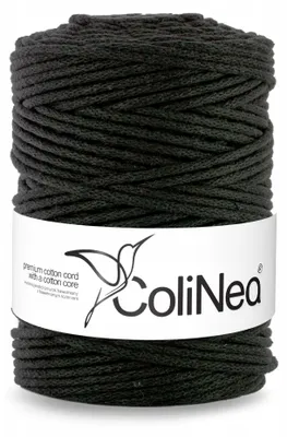Produktbild von ColiNea Makramé-Schnur geflochten 3mm 100% Baumwolle 200m schwarz