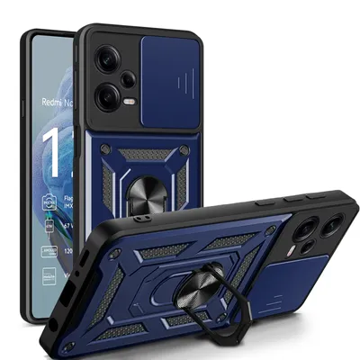 Produktbild von Outdoor Hülle Xiaomi Redmi Note 12 Pro+ Handyhülle mit Kameraschutz Ringhalter Blau