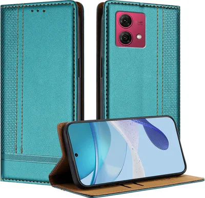 Produktbild von Handyhülle für Motorola Moto G84 Leder Flip Klappbare Schutzhülle mit Standfunktion Grün