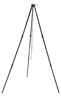 Produktbild von BBQ-Dreibein-Rahmen mit Kette und Haken Aufbewahrungstasche Höhenverstellbarer Camping-Dreibein-Ständer für offenes Feuer Reisen Wandern Picknick BBQ