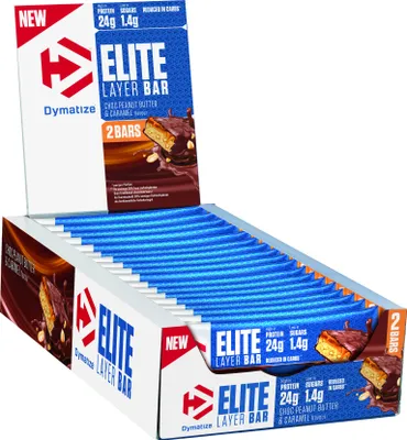 Produktbild von Dymatize Elite Layer Bar (18x60g) Choc Peanut Butter & Caramel - Riegel - Protein-Riegel