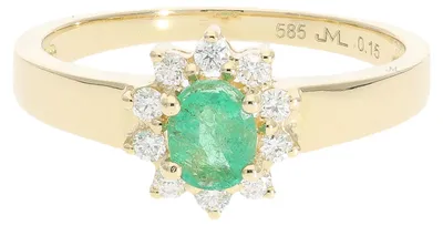 Produktbild von JuwelmaLux Ring 585 Gold mit Smaragd und Brillant JL10-07-1913 Größe 58