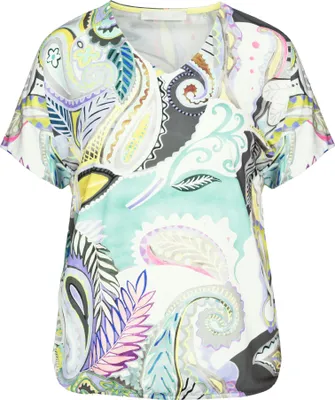 Produktbild von Bianca Damen Shirt JULIE, lockere Passform, grün meliert, Größe 40