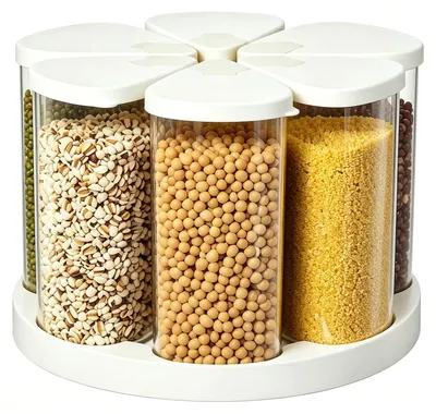 Vorratsdosen-Set, 6er, luftdicht, 650 ml, drehbar