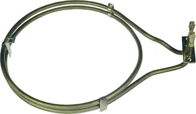 A close-up studio shot of a circular heating element for an oven.