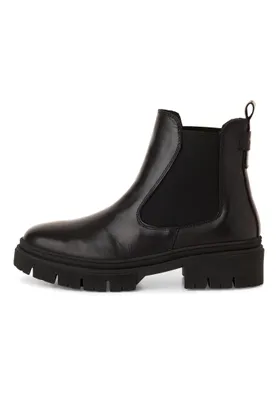 Produktbild von Tamaris Damen Chelsea Boot Leder dicke Profilsohle Stretcheinsätze 1-25902-43, Größe:37 EU, Farbe:Schwarz