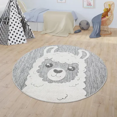 Produktbild von Kinderteppich Kinderzimmer Outdoor Teppich Rund Spielteppich Modern 3D Effekt Grösse Ø 160 cm Rund