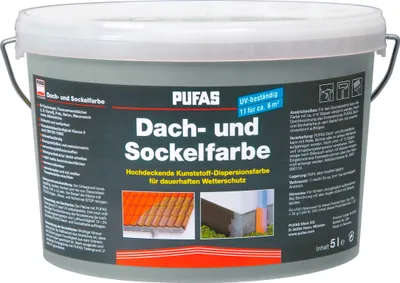 Produktbild von PUFAS Dach- und Sockelfarbe - steingrau 955 - 5 Liter