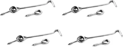 Produktbild von Set aus 4x Sturmhaken aus rostfreiem Edelstahl mit Öse 80 mm