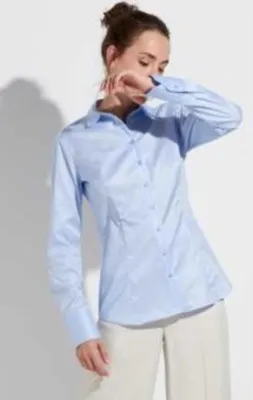 Produktbild von Eterna Bluse Twill Blickdicht Slim Fit 1/1 Arm 5008-10-D10Y Gr. 42 blau