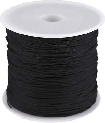 Produktbild von 90m Polyesterschnur 0,5/1mm geflochten Schmuckkordel Schmuckschnur Variantenwahl, Größe:0.5mm, Farbe:schwarz
