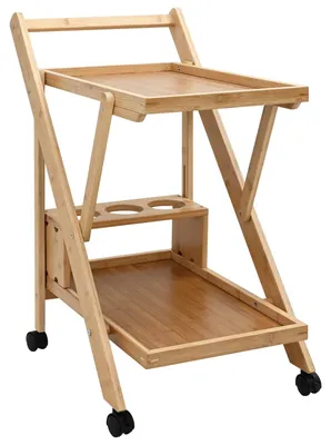 Image de Chariot de Cuisine avec Roues Marron Clair 65 x 40,5 x 76,5 cm