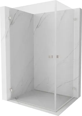 Immagine prodotto di Mexen Lunar-B Duo cabina doccia a battente 100 x 80 cm, trasparente, nichel spazzolato - 832-100L-080P-97-00