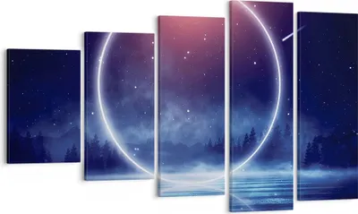 Produktbild von Bild auf Leinwand - Leinwandbild - 5 Teile - Fantasie Ring Kosmos - 100x60cm - Wand Bild - Wanddeko - Wandbilder - Leinwanddruck - Bilder - Wanddekoration - Leinwand bilder - Wandbild - EG100x60-4664