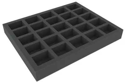 Produktbild von 40 mm Schaumstoffeinlage mit 25 Fächern für Miniaturen