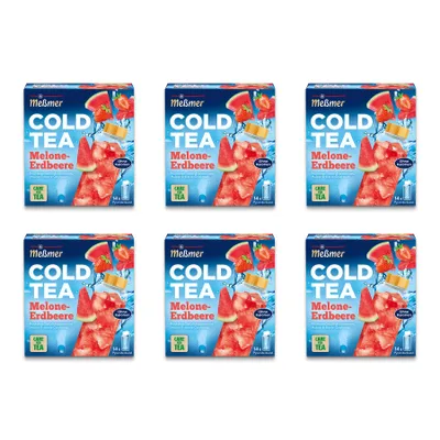 Produktbild von Meßmer Cold Tea Melone Erdbeere | Vorteilspack 6 x 14 Pyramidenbeutel | Kaltaufguss