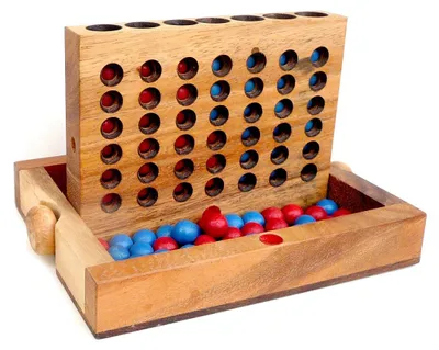 Produktbild von Solidchoice – Das Brettspiel "4 gewinnt" – Ein Holz-Strategiespiel für 2 Spieler
