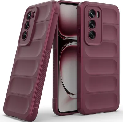 Produktbild von Handyhülle für Oppo Reno12 Pro Weich TPU Silikon Stossfest Anti-rutsch Hülle bordeaux