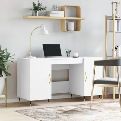 Produktbild von "2026 Promotion" Schreibtisch Weiß 140x50x75 cm Holzwerkstoff - Schreibtische CC29460