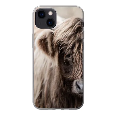 Produktbild von MuchoWow® Handyhülle Schutzhülle Hülle für iPhone 13 Schottischer Highlander - Kuh - Vlies Silikon Softcase Handy Hülle - Karteninhaber