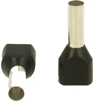 Image de Embouts TWIN isolés, taille N, couleur codage WE section 2x 6mm² noir - 1pc