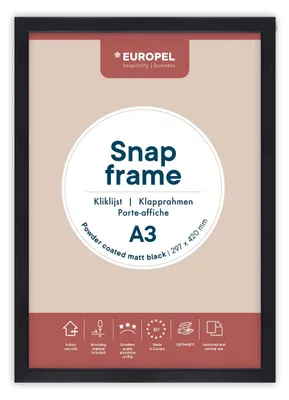 Produktbild von EUROPEL leichte Klapprahmen DIN A3 mattweiß pulverbeschichtet, Easy-Click System