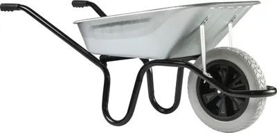 Produktbild von HAEMMERLIN Schubkarre Aktiv Premium 100 L verzinkt, Muldenstützbügel, Pannensicher, max.150 kg, Bauschubkarre