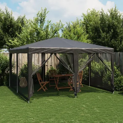 Produktbild von Maison Exclusive - Partyzelt mit 8 Mesh-Seitenteilen Anthrazit 4x4 m HDPE