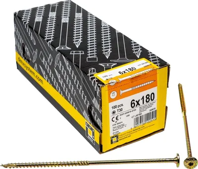 Produktbild von Holzbauschrauben Domax CT 6x180 mm Tellerkopf TX 100 Stück Zimmererschrauben