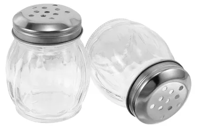 Produktbild von 2 Stück transparente Gewürzflasche aus Glas mit Deckel – praktischer Gewürzaufbewahrungsbehälter für Küche und Camping