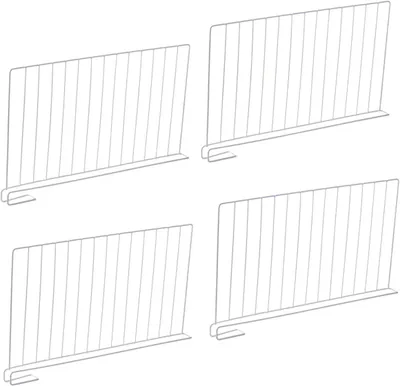 Immagine prodotto di Set di 4 divisori per scaffali - Divisori metallici per armadi e scaffali, colore bianco