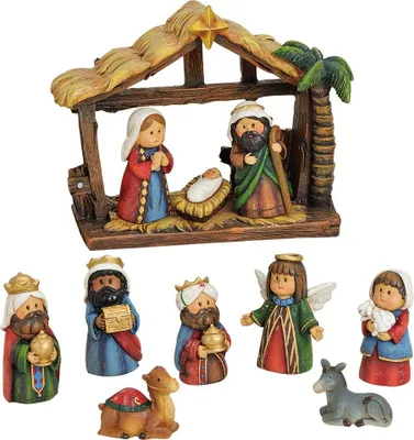 Produktbild von Krippenzubehör - Krippenfiguren-Set bunt 11-tlg.