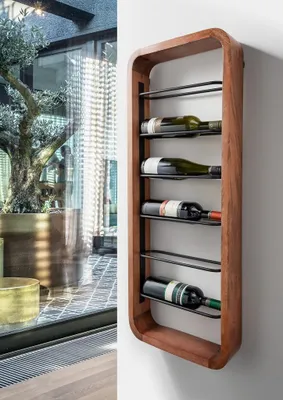 Produktbild von Flaschenregal für 6 Flaschen "Vino 1" Holz & Metall