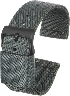 Productafbeelding van Grijze, 24 mm brede, hoogwaardige nylon armband voor heren - een zachte en comfortabele, verwisselbare zeildoekarmband met 3 zoektermen.