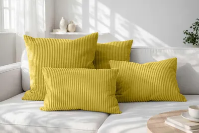 Produktbild von Amilian Dekokissen 4er Set mit Füllung, Cord-Optik, 40x40 & 35x45 cm - Sonnentraum