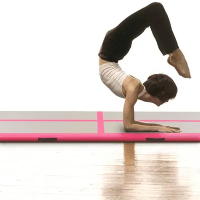 Produktbild von vidaXL Aufblasbare Gymnastikmatte mit Pumpe 400x100x10 cm PVC Rosa