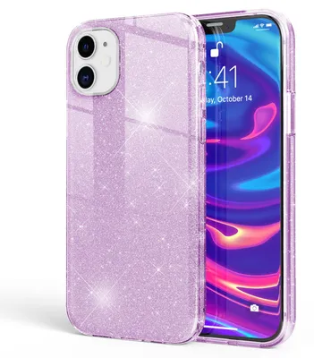 Obrázok produktu pre NALIA trblietavé puzdro na mobilný telefón pre iPhone 12 Mini, trblietavé puzdro Glitter Cover Protection Purple