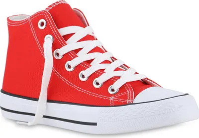 Produktbild von VAN HILL Damen Sneaker High Schnürer Bequeme Freizeit Stoff Schuhe 841313, Farbe: Rot, Größe: 44