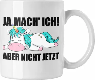 Produktbild von Trendation - Lustige Tasse mit Spruch Einhorn Mitarbeiter Arbeitskollege Geschenk Kollegin (Weiß)